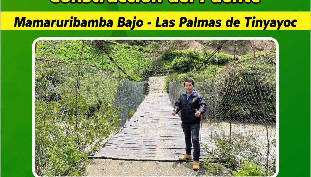 Colocación de la primera piedra para puente Mamaruribamba Bajo